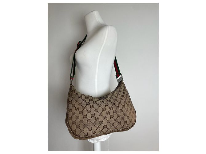 Vintage Gucci Croissant Multiway Monogram Tasche beige braun - Ansicht 5
