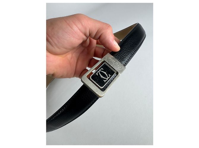 Vintage Cartier Ledergürtel schwarz - Ansicht 3