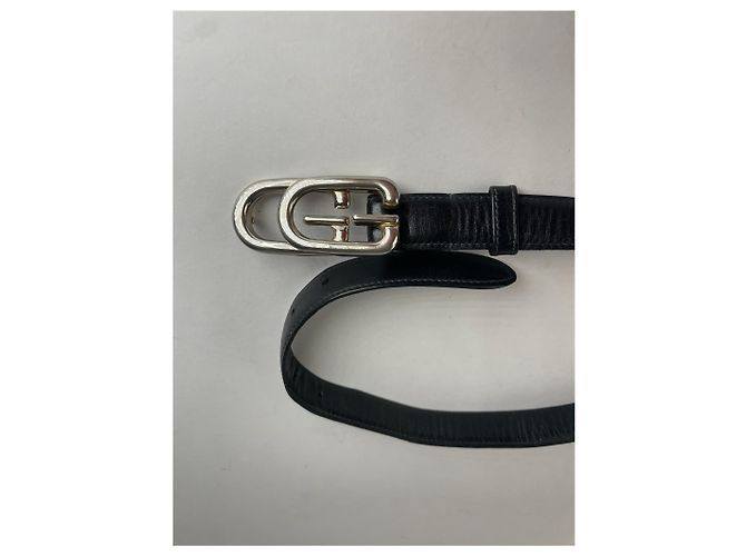 Vintage Gucci GG Ledergürtel schwarz - Ansicht 2