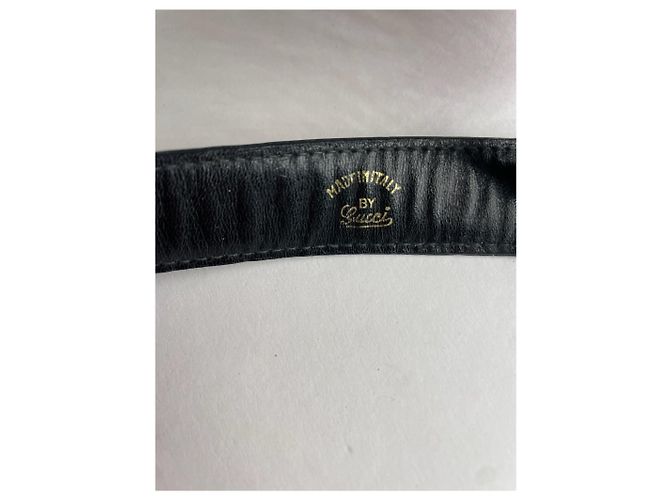 Vintage Gucci GG Ledergürtel schwarz - Ansicht 4