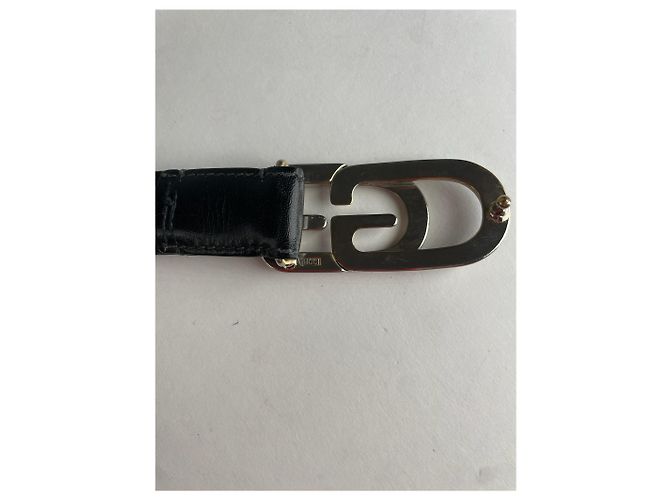 Vintage Gucci GG Ledergürtel schwarz - Ansicht 5