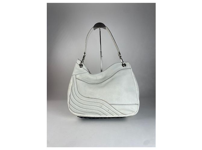 Vintage Etro Lederhandtasche Weiß - Ansicht 2