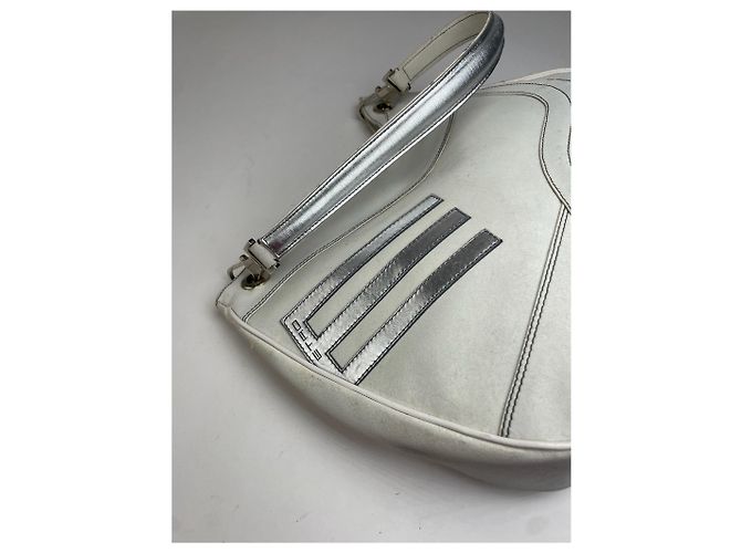 Vintage Etro Lederhandtasche Weiß - Ansicht 5