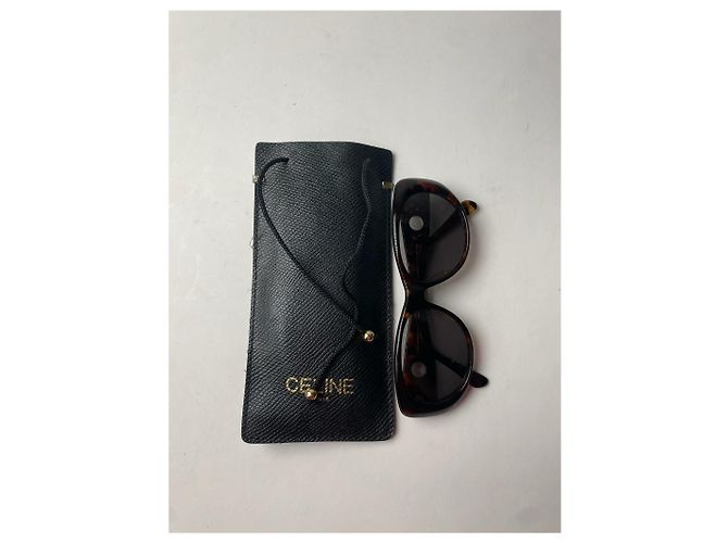 Céline Occhiali da sole vintage Celine Paris marroni - vista 9