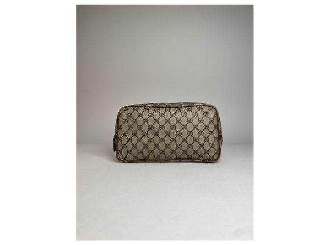 Ophidia Clutch de couro monograma Gucci vintage marrom cinza - vista 10