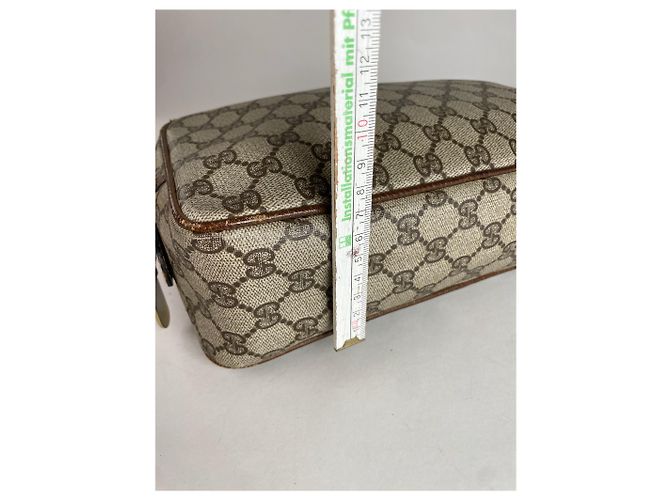 Ophidia Clutch de couro monograma Gucci vintage marrom cinza - vista 11