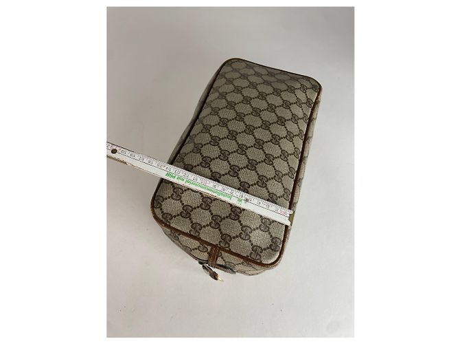 Ophidia Clutch de couro monograma Gucci vintage marrom cinza - vista 12