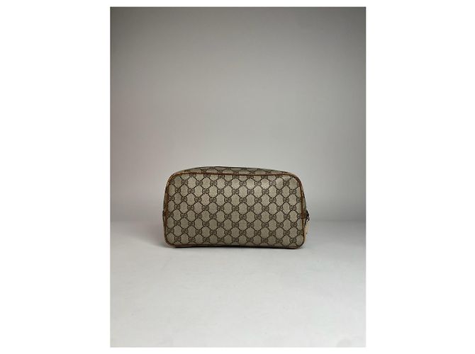 Ophidia Clutch de couro monograma Gucci vintage marrom cinza - vista 3