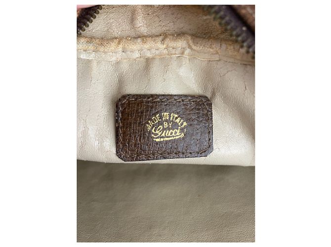Ophidia Clutch de couro monograma Gucci vintage marrom cinza - vista 5