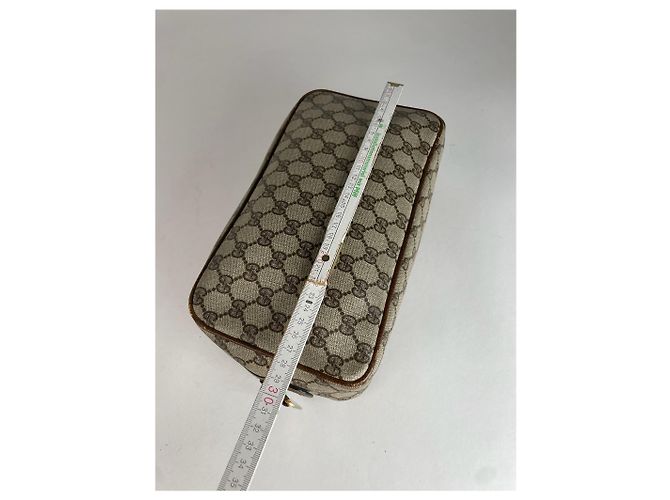 Ophidia Clutch de couro monograma Gucci vintage marrom cinza - vista 6