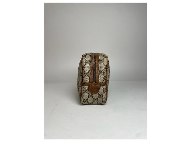 Ophidia Clutch de couro monograma Gucci vintage marrom cinza - vista 7