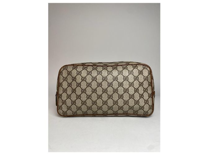 Ophidia Clutch de couro monograma Gucci vintage marrom cinza - vista 8