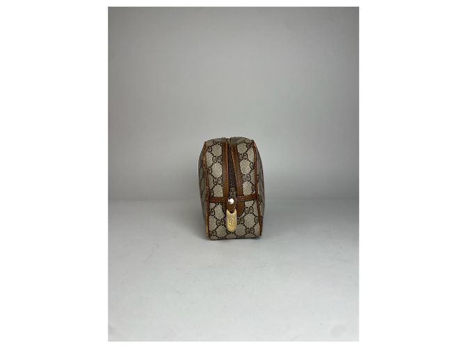 Ophidia Clutch de couro monograma Gucci vintage marrom cinza - vista 9