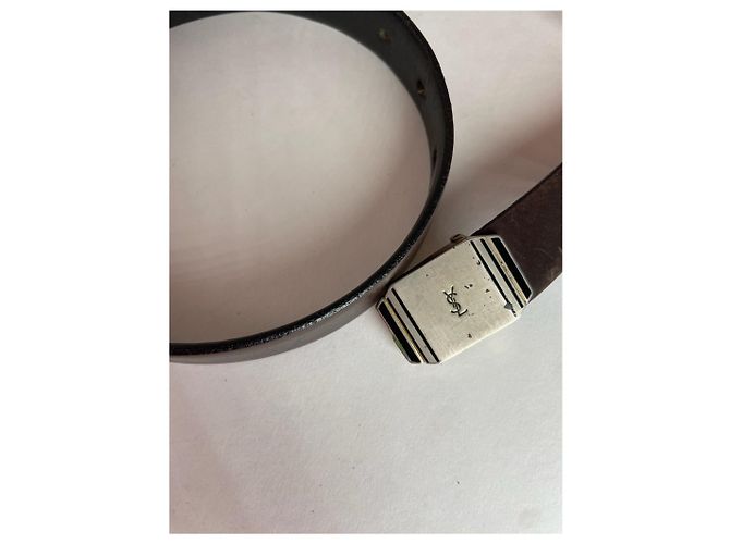 Vintage Yves Saint Laurent Ledergürtel braun - Ansicht 2