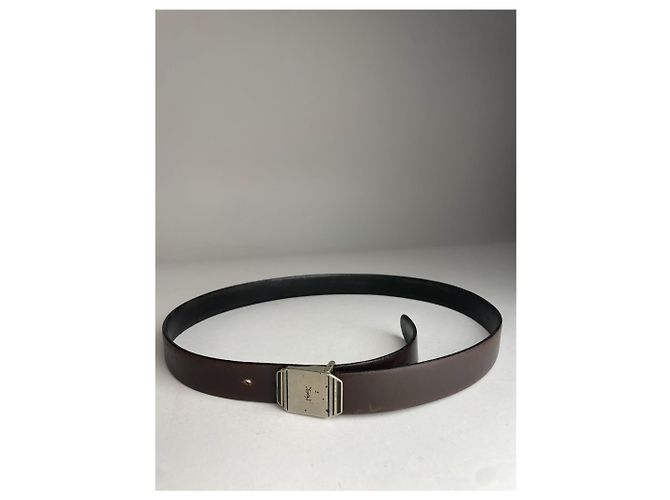 Vintage Yves Saint Laurent Ledergürtel braun - Ansicht 4
