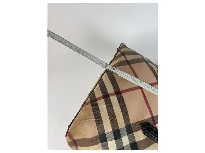 Vintage Burberry Nova Check Lederhandtasche Beige - Ansicht 13