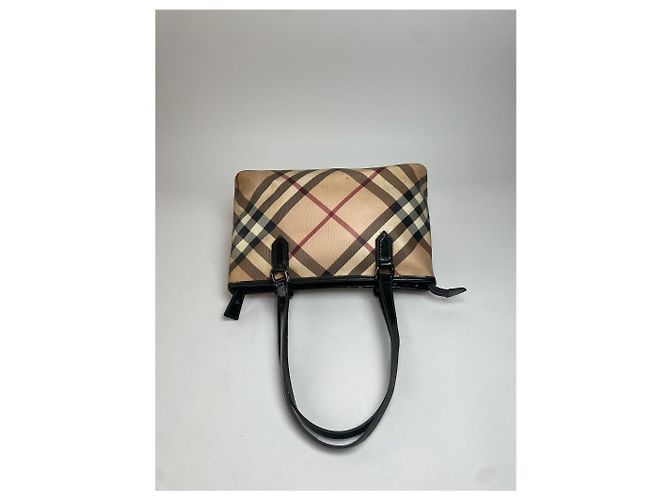 Vintage Burberry Nova Check Lederhandtasche Beige - Ansicht 6