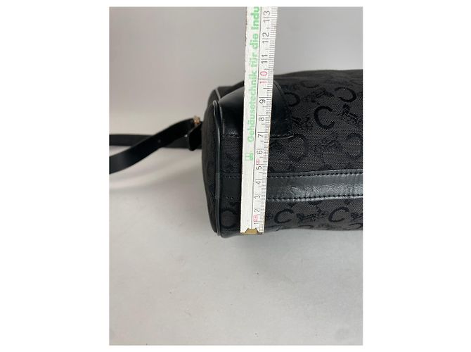Céline Vintage Celine Macadam Monogram Ledertasche Schwarz - Ansicht 10