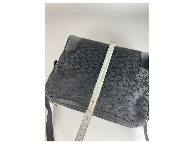 Céline Vintage Celine Macadam Monogram Ledertasche Schwarz - Ansicht 11