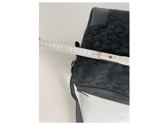 Céline Vintage Celine Macadam Monogram Ledertasche Schwarz - Ansicht 12