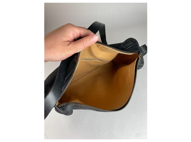 Céline Vintage Celine Macadam Monogram Ledertasche Schwarz - Ansicht 2