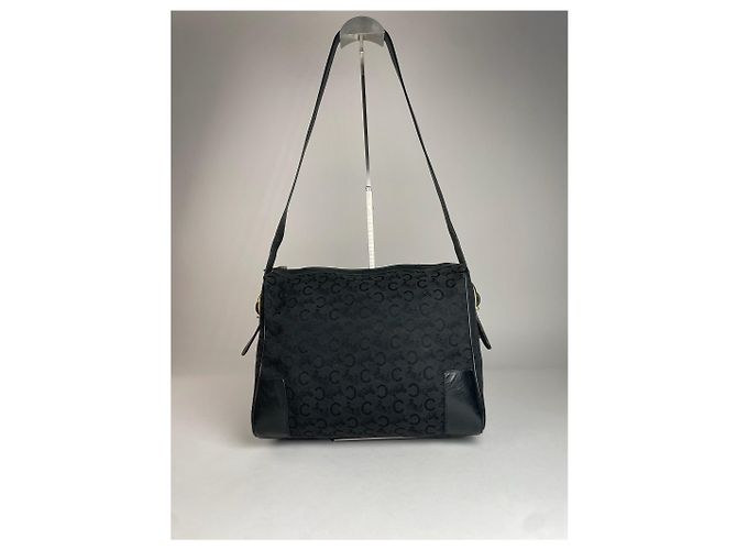 Céline Vintage Celine Macadam Monogram Ledertasche Schwarz - Ansicht 3