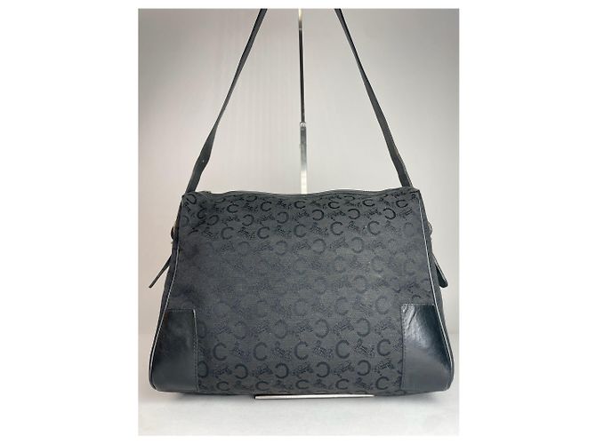 Céline Vintage Celine Macadam Monogram Ledertasche Schwarz - Ansicht 7