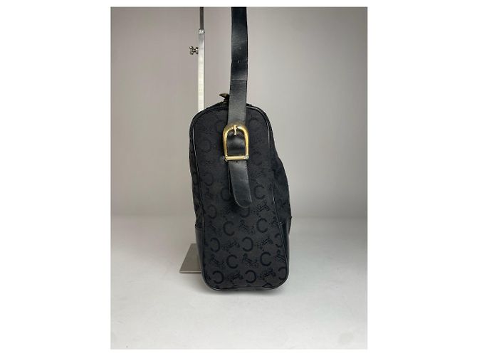 Céline Vintage Celine Macadam Monogram Ledertasche Schwarz - Ansicht 8