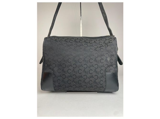 Céline Vintage Celine Macadam Monogram Ledertasche Schwarz - Ansicht 9
