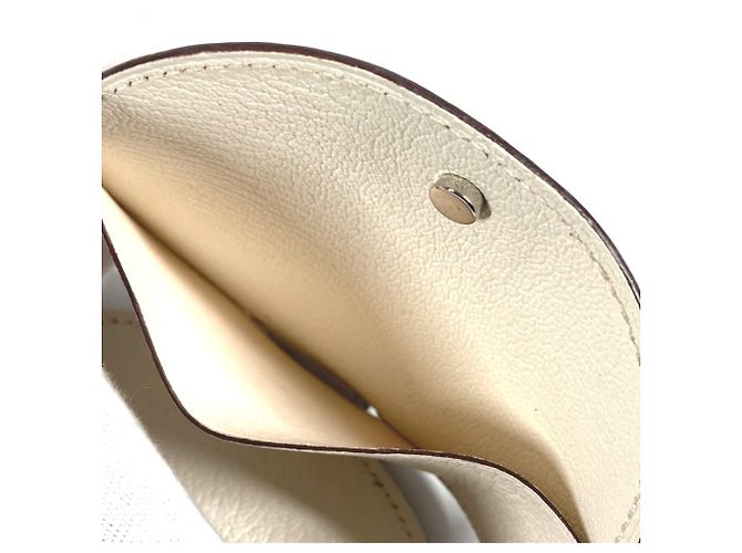 Estuche para tarjetas de visita Hermès en cuero blanco - vista 11