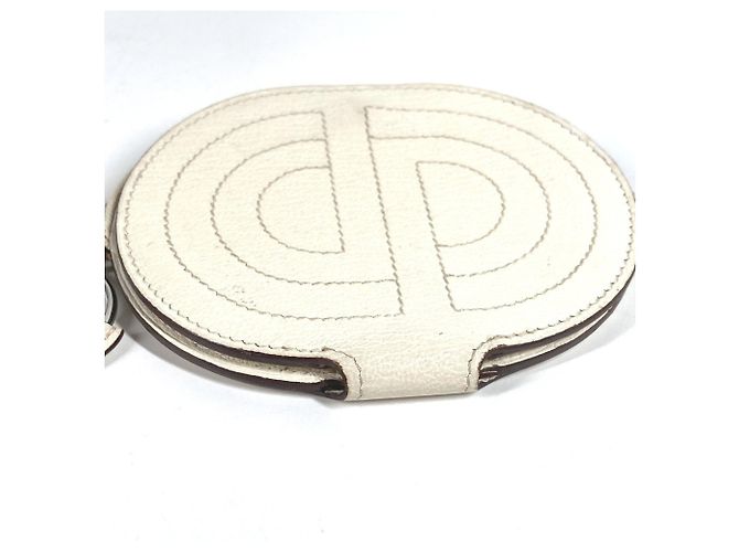 Estuche para tarjetas de visita Hermès en cuero blanco - vista 2