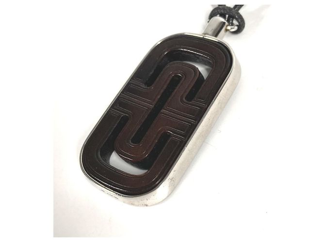 Bulgari Collana Choker in Pelle Parentesi BVLGARI Nero Argento - vista 5