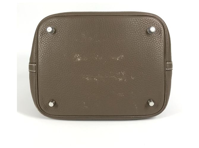Borsa Hermès Picotin Lock MM 22 in Grigio Etoupe Marrone Taupe - vista 6