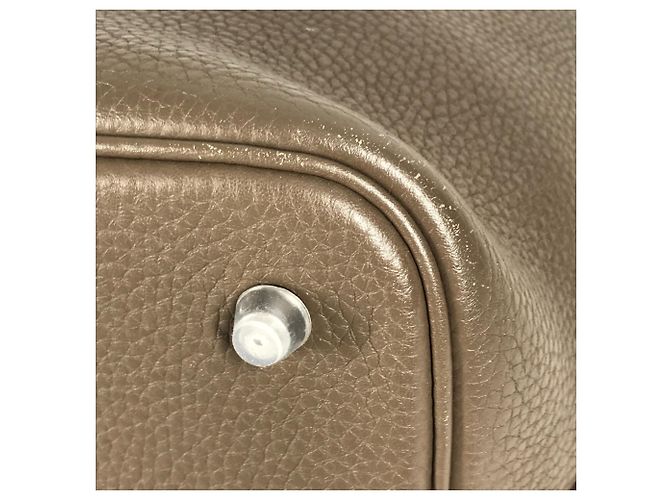 Borsa Hermès Picotin Lock MM 22 in Grigio Etoupe Marrone Taupe - vista 7