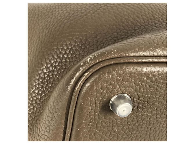 Borsa Hermès Picotin Lock MM 22 in Grigio Etoupe Marrone Taupe - vista 8