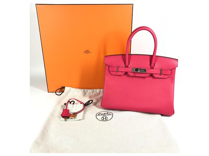 Borsa Tote Hermès Birkin 30 in Rosa - vista 2