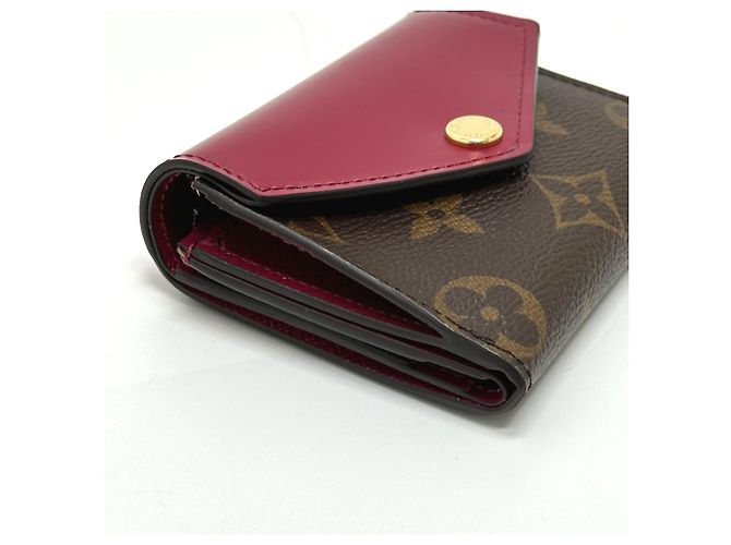 Louis Vuitton Monogram Canvas Dreifach-Brieftasche Braun Fuschia - Ansicht 3