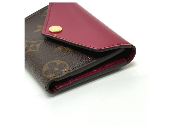 Louis Vuitton Monogram Canvas Dreifach-Brieftasche Braun Fuschia - Ansicht 4