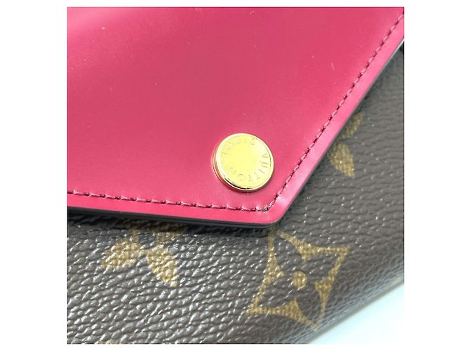 Louis Vuitton Monogram Canvas Dreifach-Brieftasche Braun Fuschia - Ansicht 6
