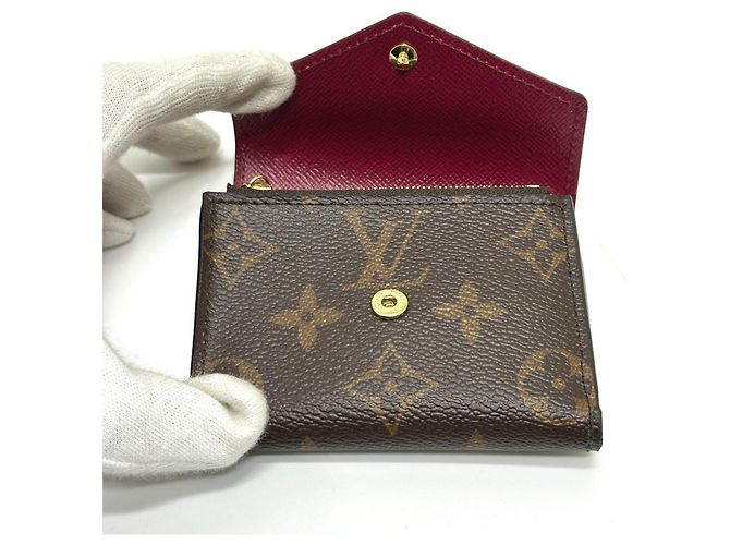 Louis Vuitton Monogram Canvas Dreifach-Brieftasche Braun Fuschia - Ansicht 7