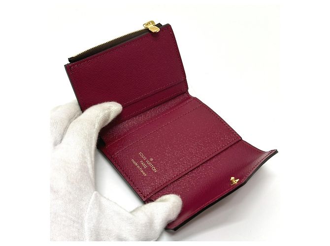 Louis Vuitton Monogram Canvas Dreifach-Brieftasche Braun Fuschia - Ansicht 8