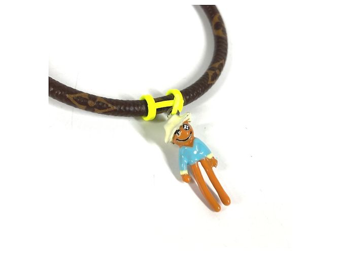 Bracciale Bangle Mascotte Hang It in Tela Monogram Louis Vuitton Marrone Giallo - vista 2