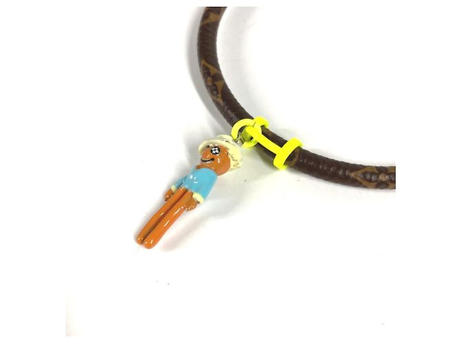 Bracciale Bangle Mascotte Hang It in Tela Monogram Louis Vuitton Marrone Giallo - vista 4