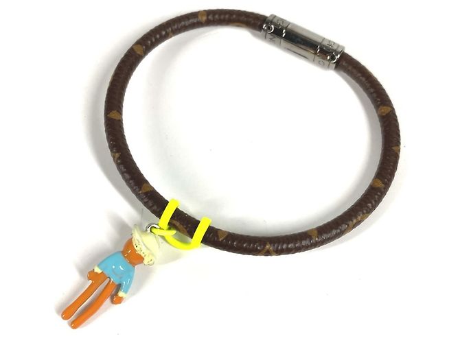 Bracciale Bangle Mascotte Hang It in Tela Monogram Louis Vuitton Marrone Giallo - vista 5