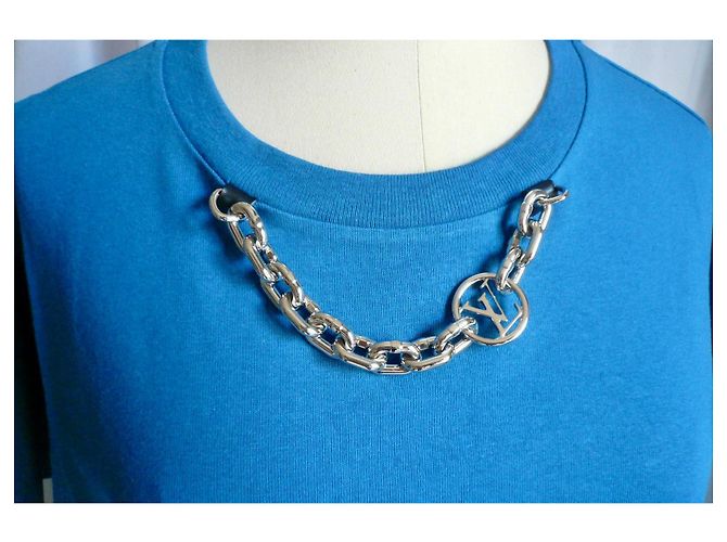LOUIS VUITTON Camiseta azul con detalle de cadena TXL - vista 2