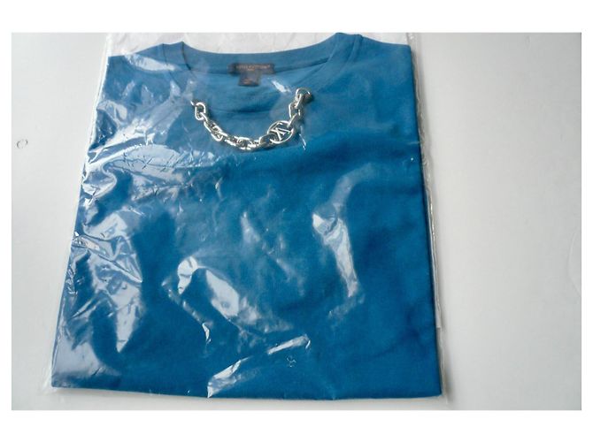 LOUIS VUITTON Camiseta azul con detalle de cadena TXL - vista 3