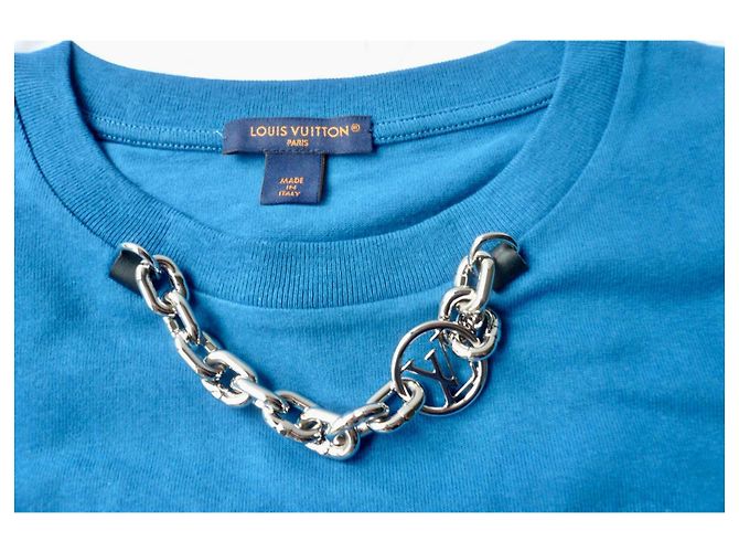 LOUIS VUITTON Camiseta azul con detalle de cadena TXL - vista 4