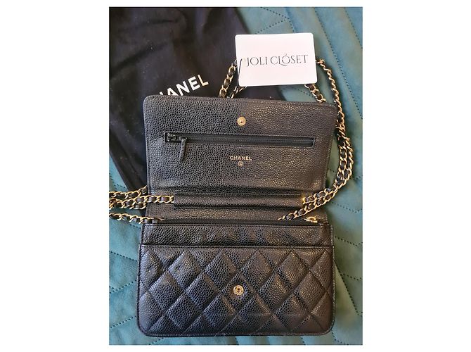 Cartera de cadena caviar de Chanel Negro - vista 10