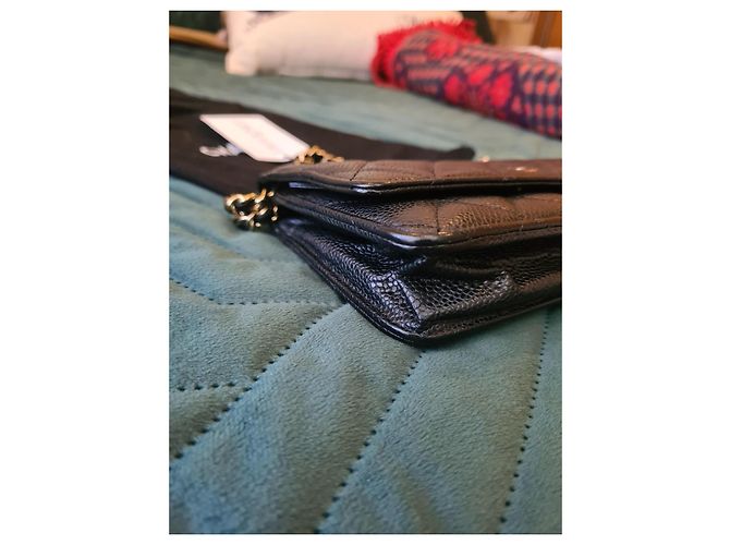 Cartera de cadena caviar de Chanel Negro - vista 4