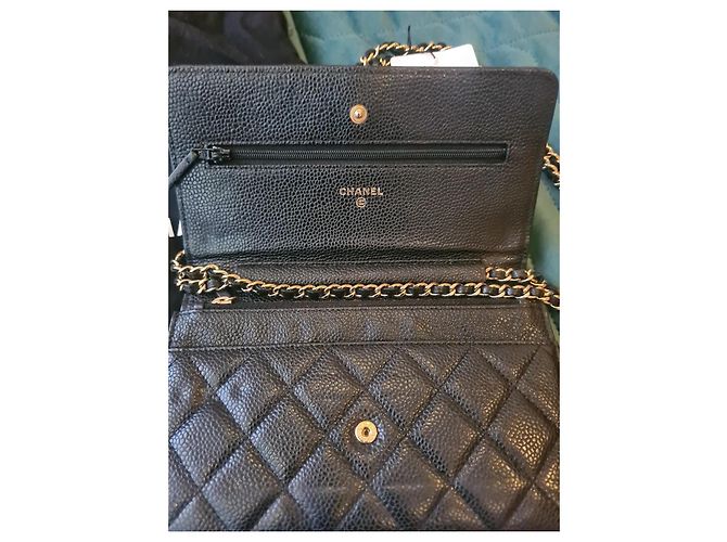 Cartera de cadena caviar de Chanel Negro - vista 7